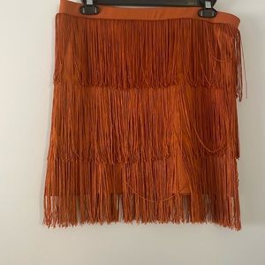 Rust Fringe skirt